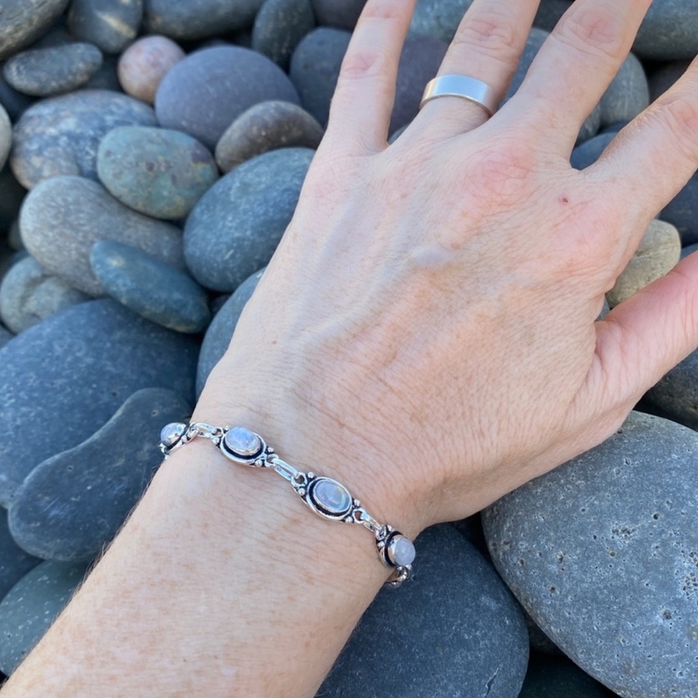 Sundance moonstone bracelet sterling silver stone gemstone tennis birthstone gem - Picture 3 of 10